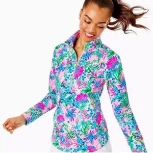 Lilly Pulitzer UPF50+ Skipper Popover in Mandevilla Baby Paradise Petals, Small
